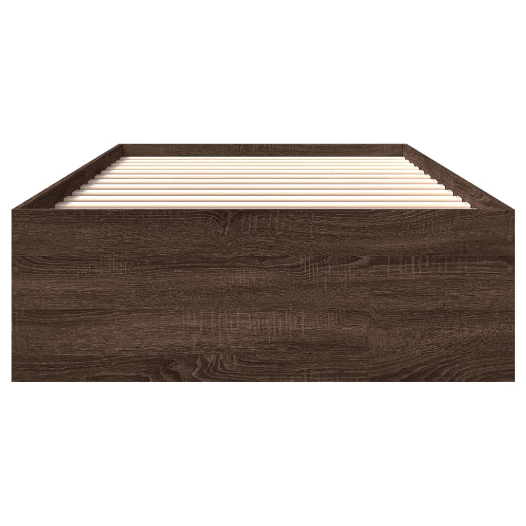 Bettgestell ohne Matratze Braun Eiche 90x190 cm Holzwerkstoff