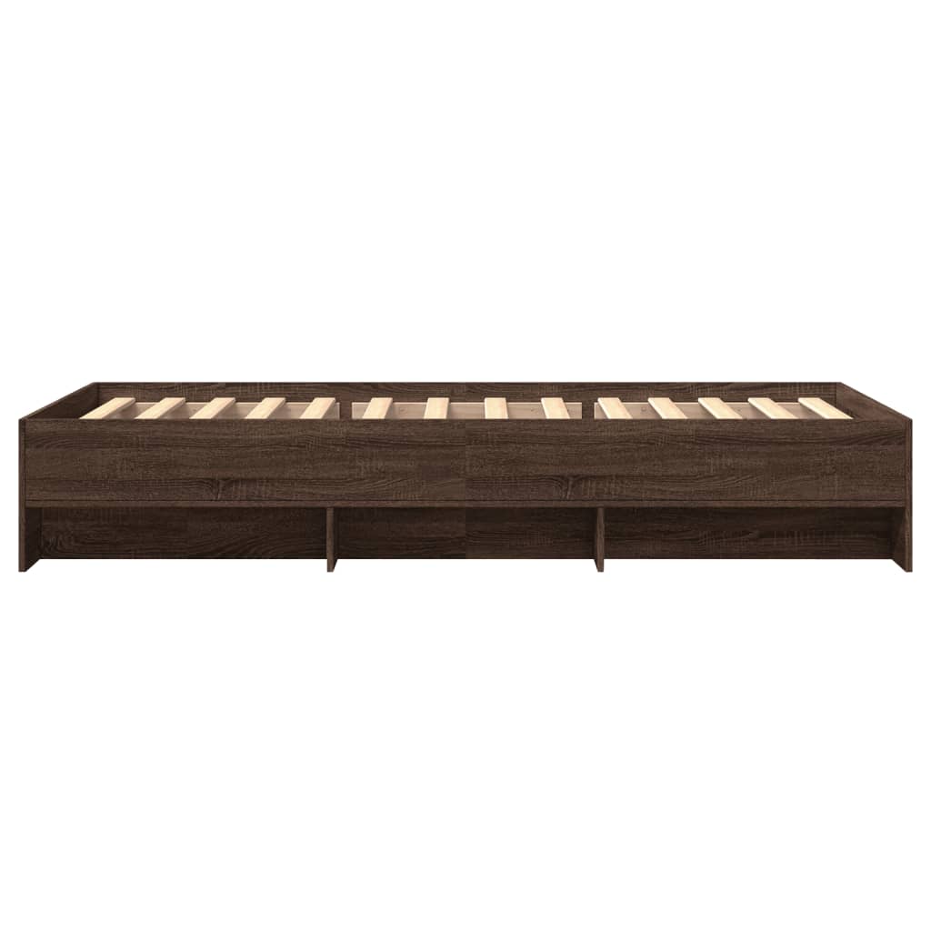 Bettgestell ohne Matratze Braun Eiche 90x190 cm Holzwerkstoff