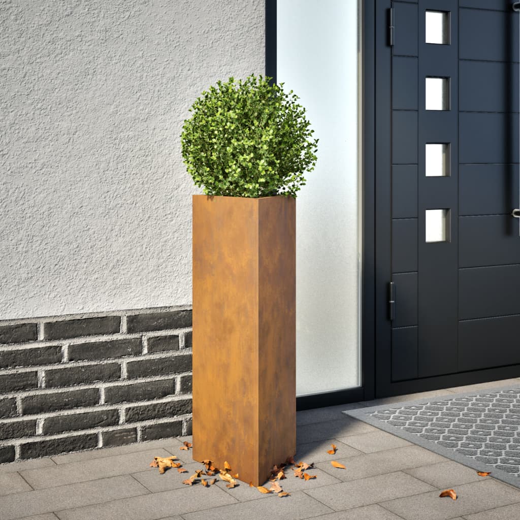 Pflanzkübel Dreieckig 30x26x75 cm Wetterfester Stahl