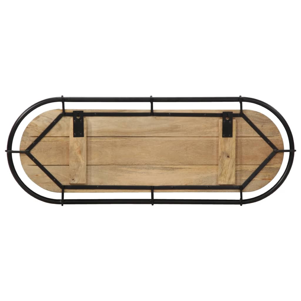 Wandgarderobe mit 5 Haken Raues Mangoholz