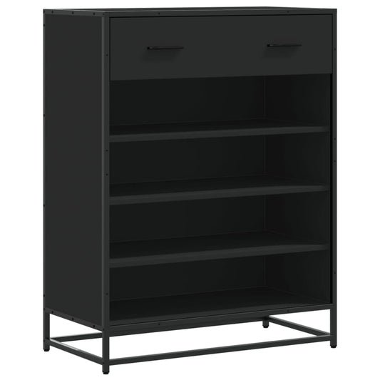 Schuhschrank Schwarz 75x38x97,5 cm Holzwerkstoff Metall