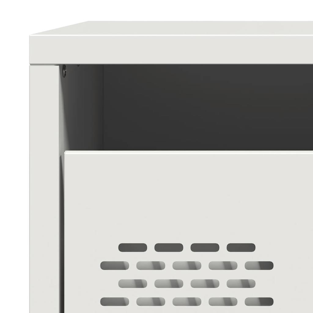 Nachttische 2 Stk. Weiß 35x39x43,5 cm Stahl