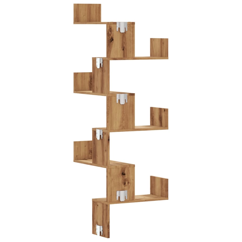 Wand-Eckregal Artisan-Eiche 45x45x147 cm Holzwerkstoff