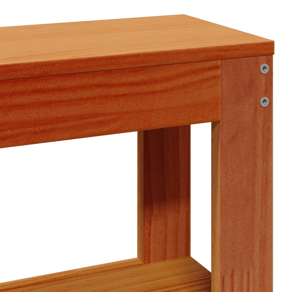 Bettgestell mit Kopfteil ohne Matratze Wachsbraun 135x190 cm