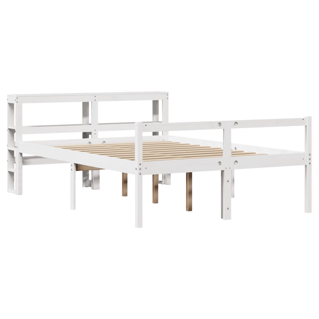 Seniorenbett mit Kopfteil ohne Matratze Weiß 135x190 cm