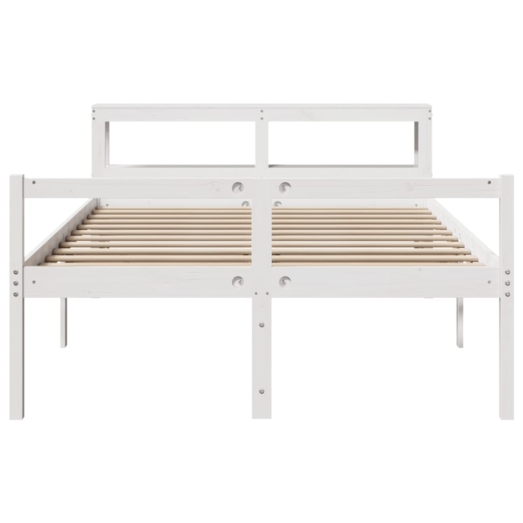 Seniorenbett mit Kopfteil ohne Matratze Weiß 135x190 cm