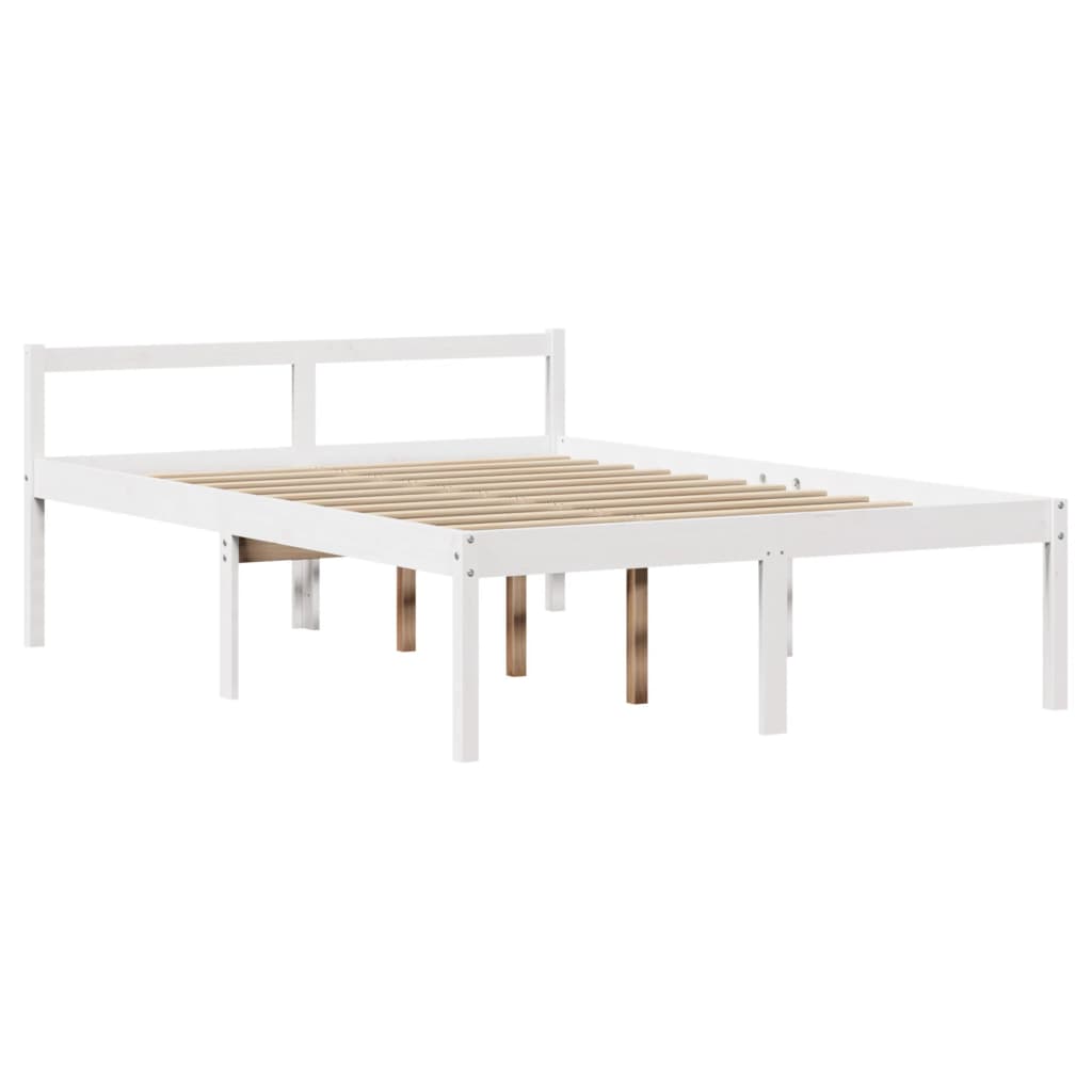 Seniorenbett mit Kopfteil ohne Matratze Weiß 135x190 cm