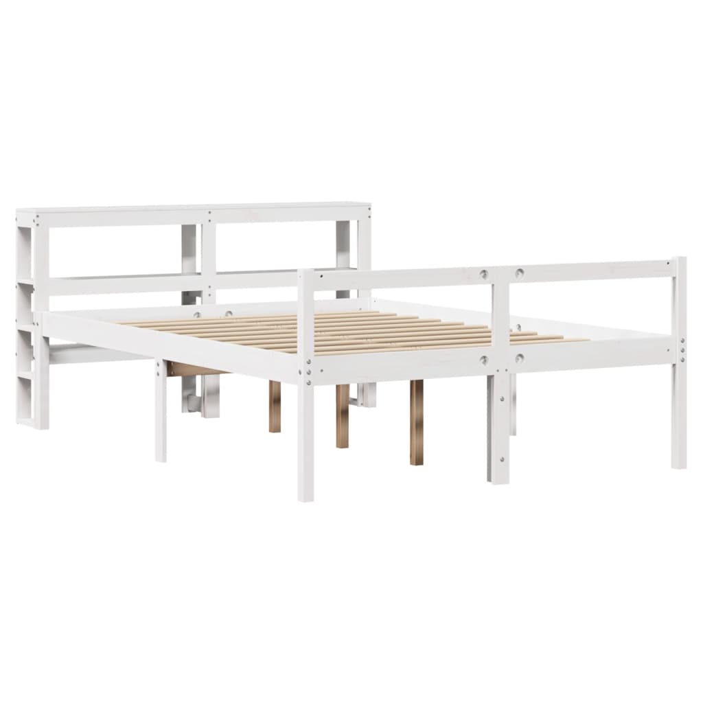 Seniorenbett mit Kopfteil ohne Matratze Weiß 150x200 cm