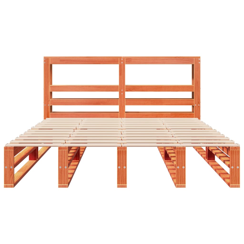 Massivholzbett ohne Matratze Wachsbraun 120x190 cm Kiefernholz
