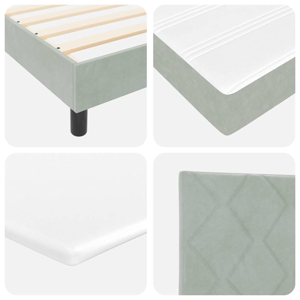 Boxspringbett mit Matratze Hellgrau 200 x 200 cm Stoff