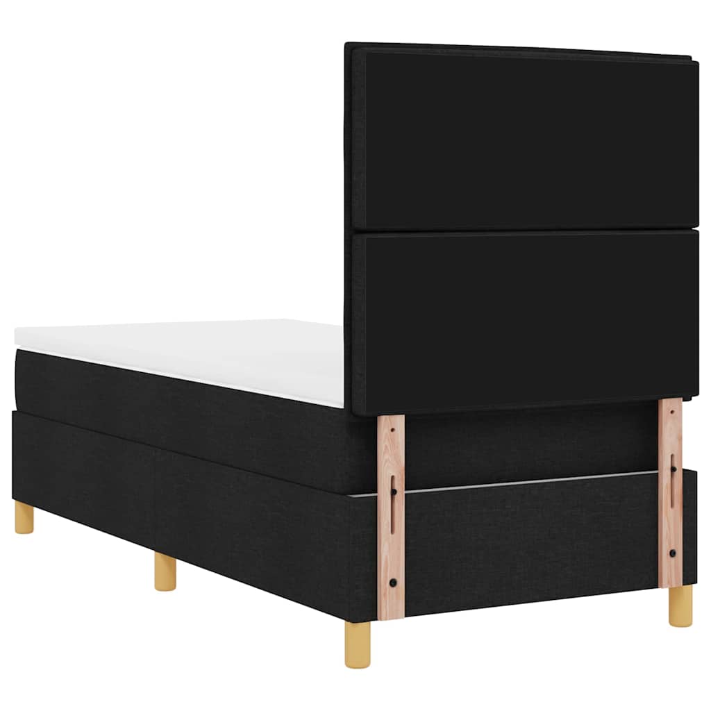 Boxspringbett mit Kopfteil Schwarz 100 x 200 cm Stoff
