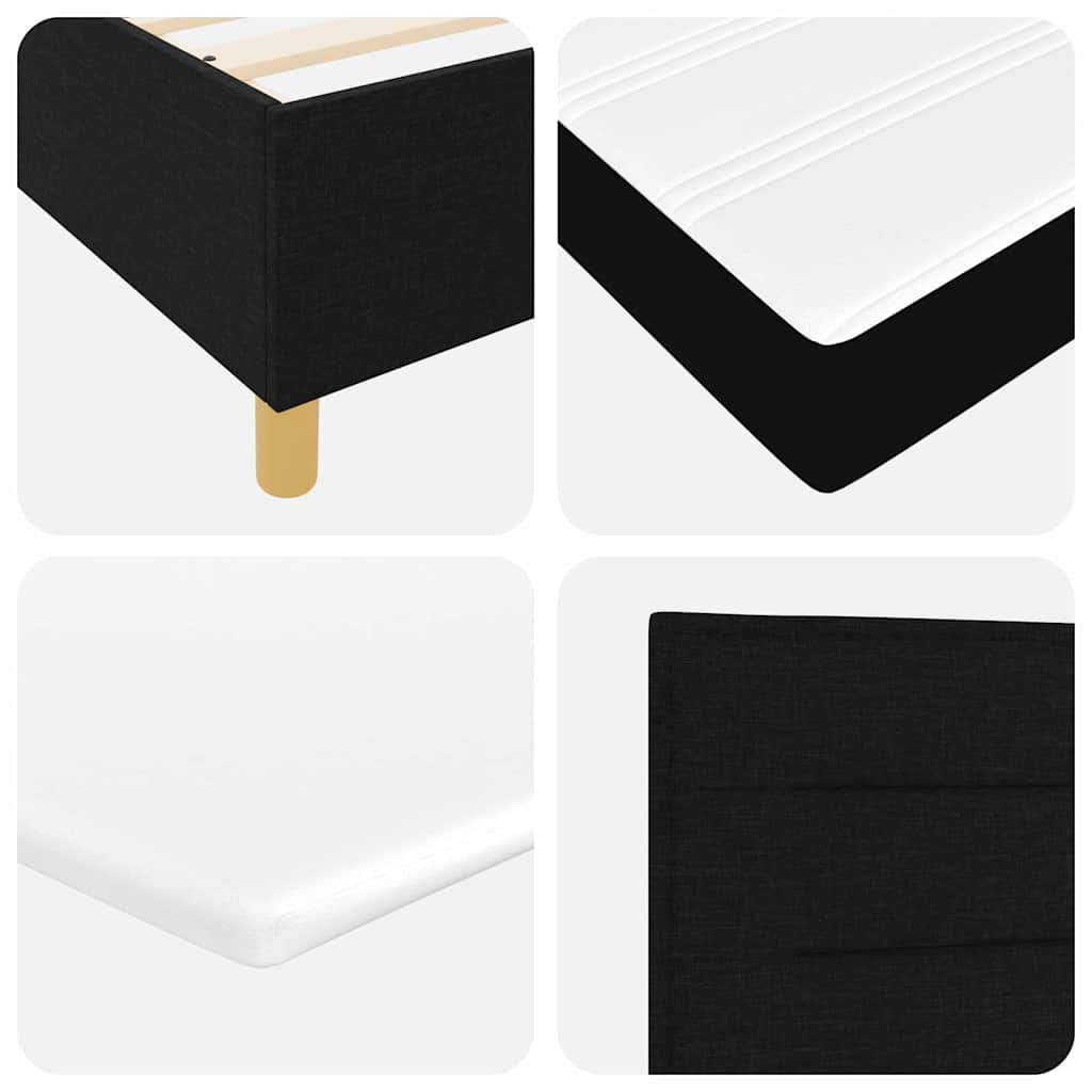 Boxspringbett mit Kopfteil Schwarz 120 x 190 cm Stoff