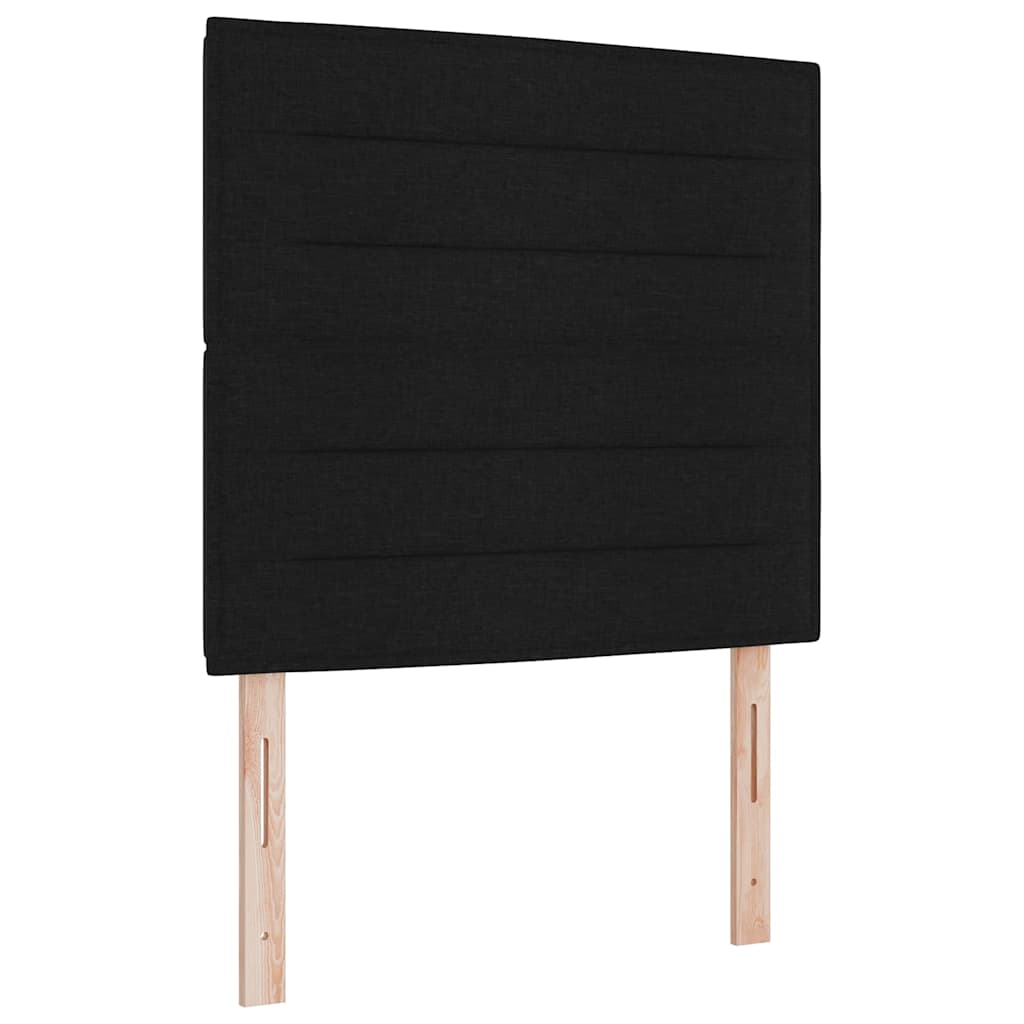 Boxspringbett mit Kopfteil Schwarz 120 x 190 cm Stoff