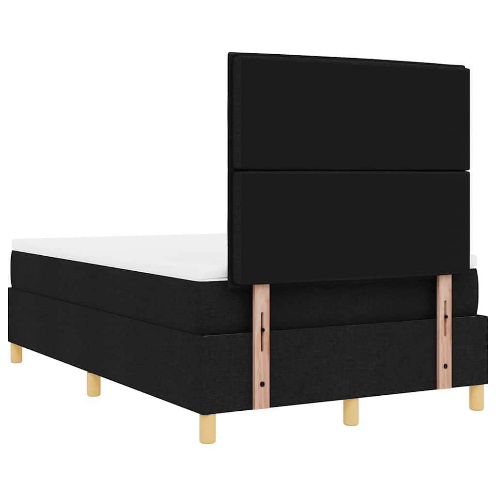 Boxspringbett mit Kopfteil Schwarz 120 x 190 cm Stoff