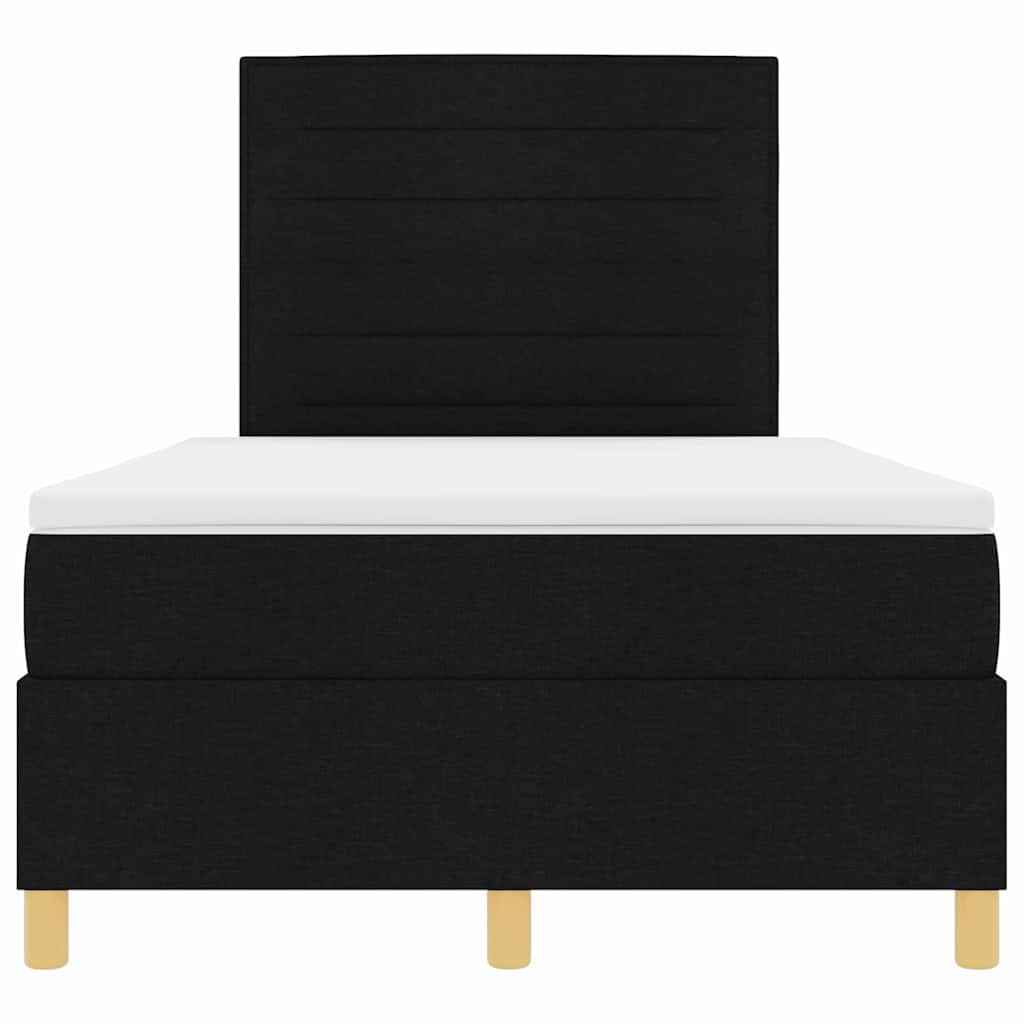 Boxspringbett mit Kopfteil Schwarz 120 x 190 cm Stoff