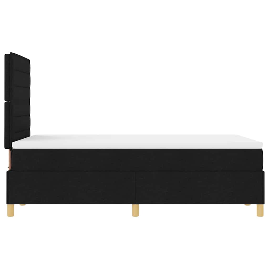 Boxspringbett mit Kopfteil Schwarz 120 x 190 cm Stoff