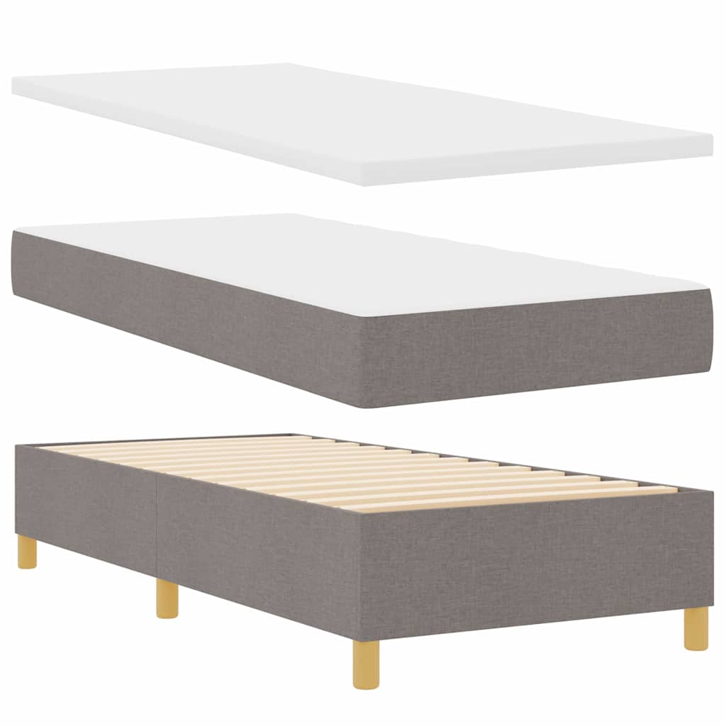 Boxspringbett mit Kopfteil Taupe 90 x 190 cm Stoff