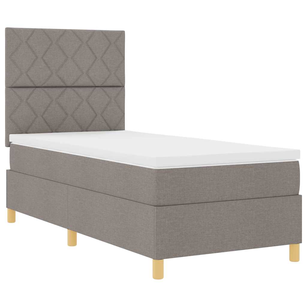 Boxspringbett mit Kopfteil Taupe 100 x 200 cm Stoff