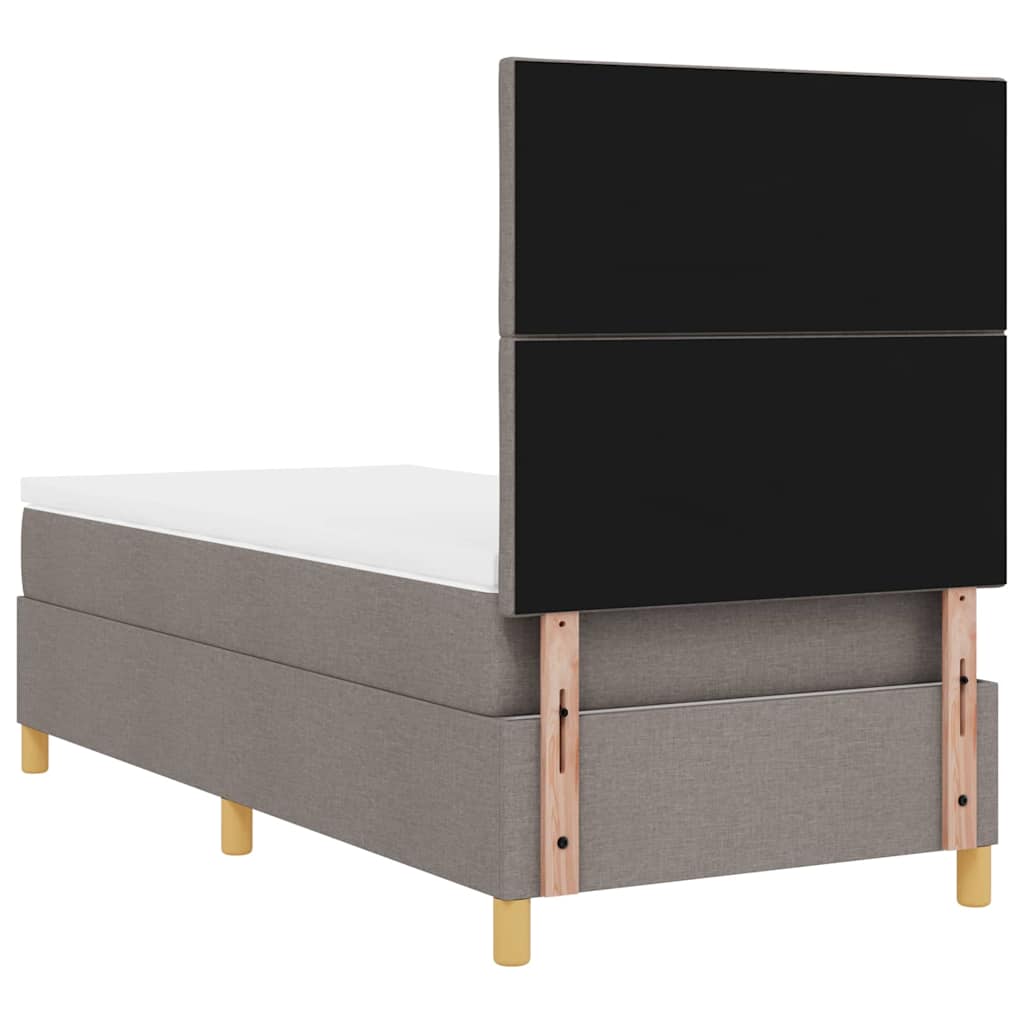 Boxspringbett mit Kopfteil Taupe 100 x 200 cm Stoff