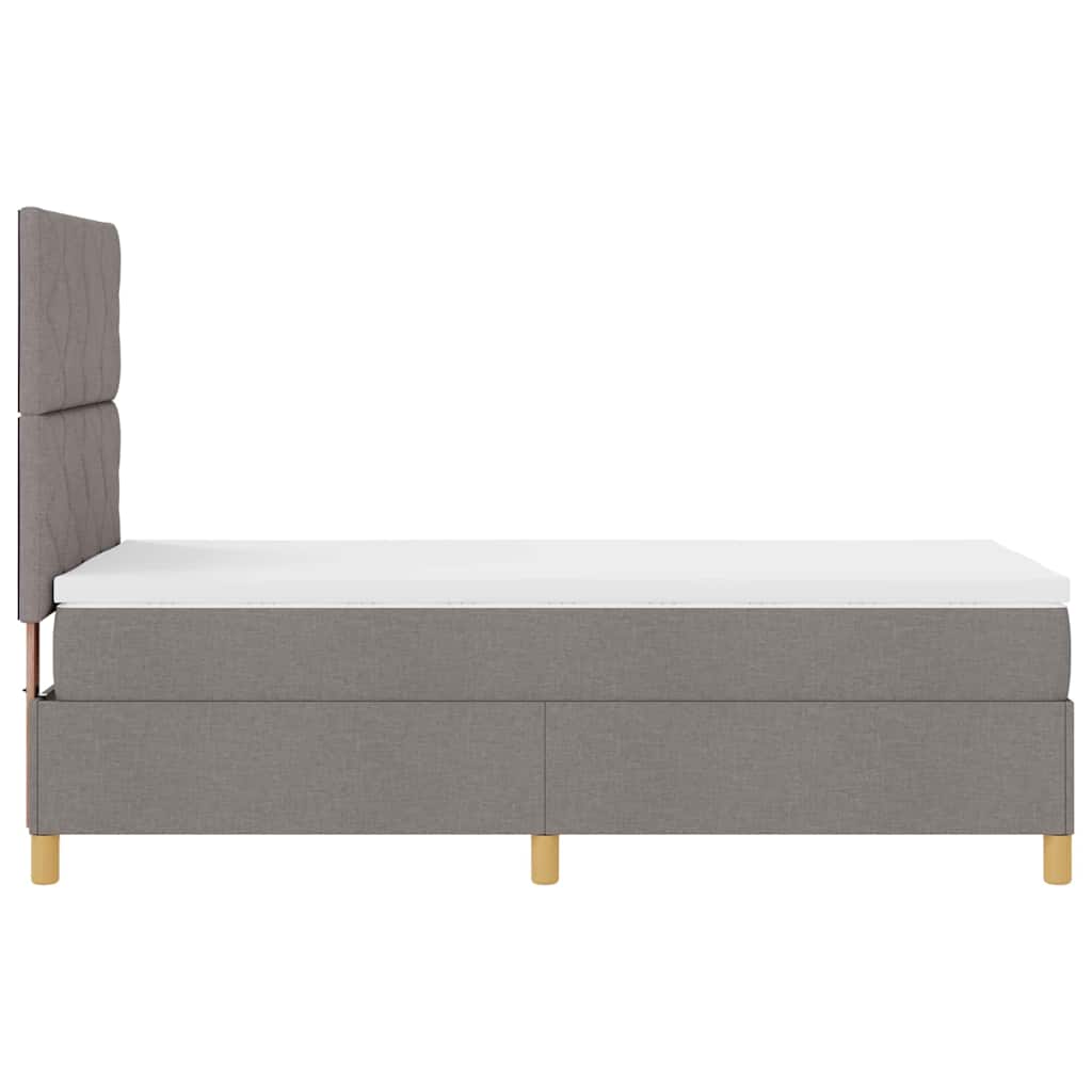 Boxspringbett mit Kopfteil Taupe 100 x 200 cm Stoff