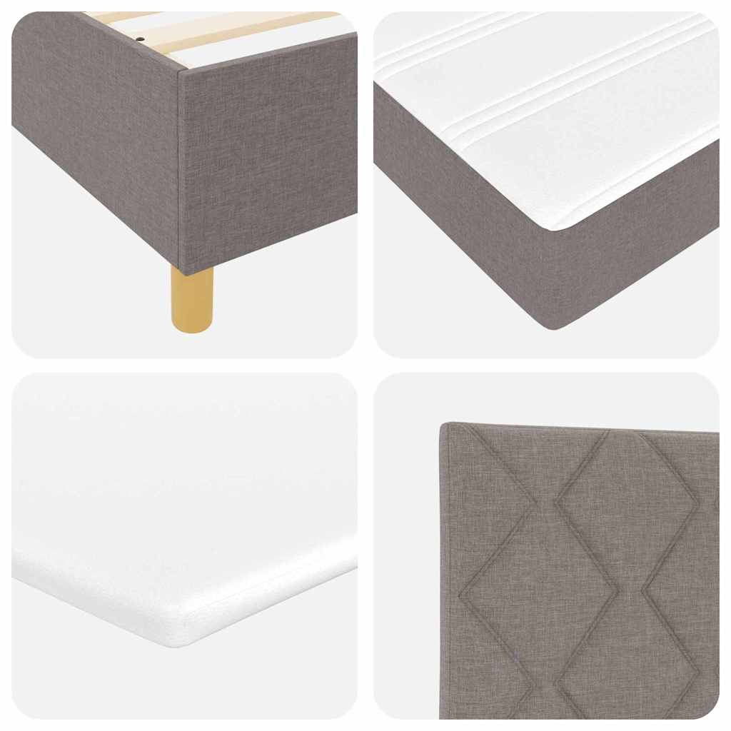 Boxspringbett mit Kopfteil Taupe 120 x 200 cm Stoff