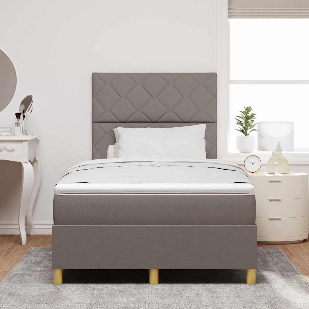Boxspringbett mit Kopfteil Taupe 120 x 200 cm Stoff