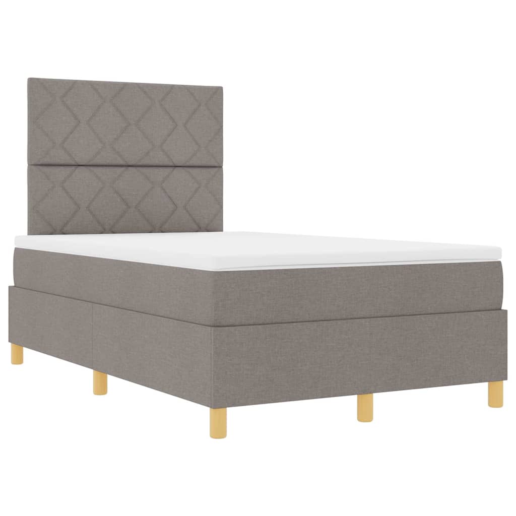 Boxspringbett mit Kopfteil Taupe 120 x 200 cm Stoff