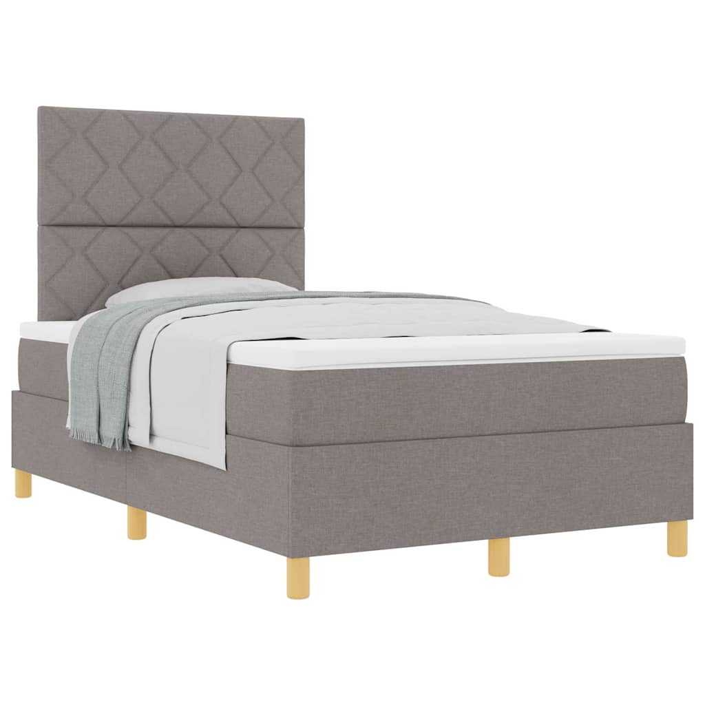 Boxspringbett mit Kopfteil Taupe 120 x 200 cm Stoff