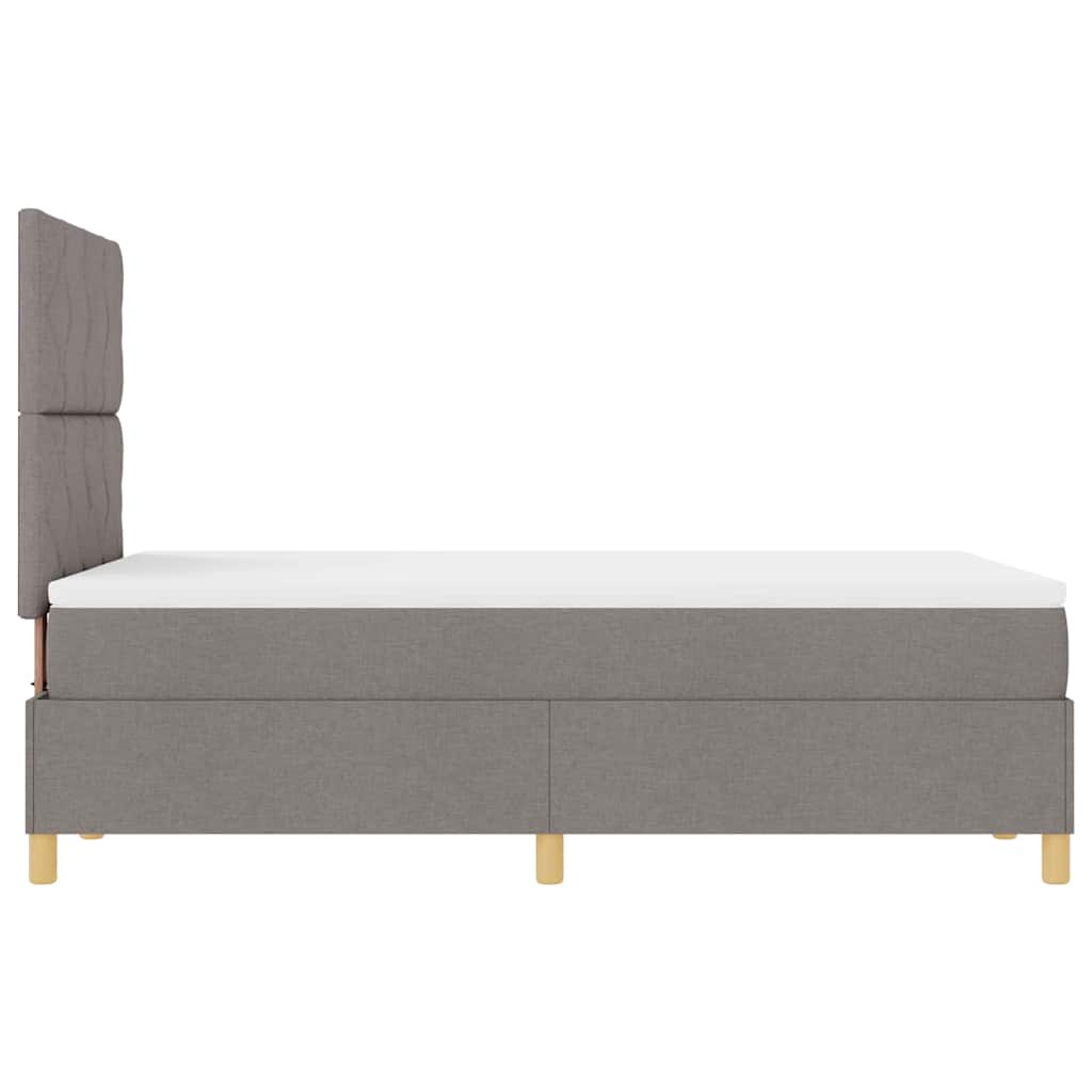Boxspringbett mit Kopfteil Taupe 120 x 200 cm Stoff