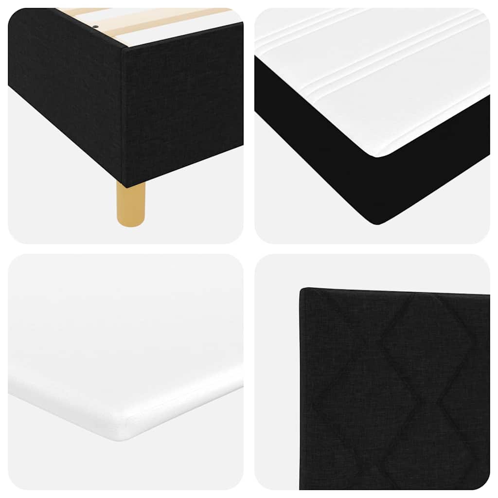 Boxspringbett mit Kopfteil Schwarz 140 x 190 cm Stoff