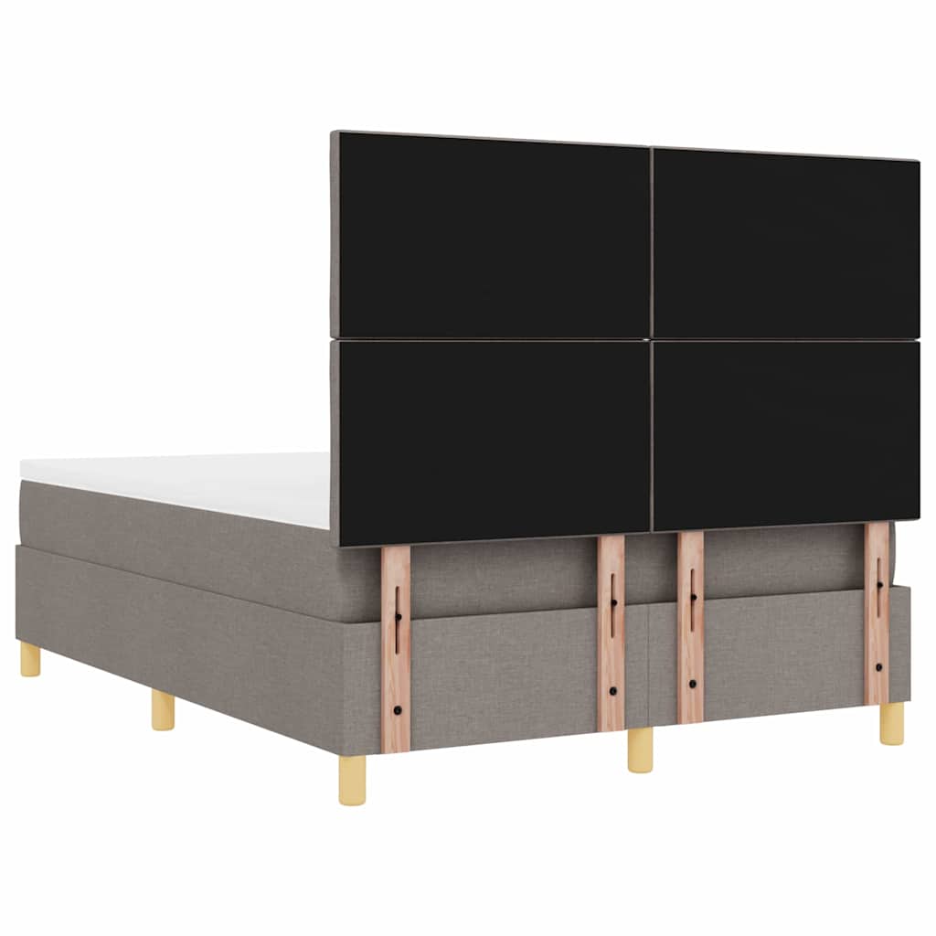 Boxspringbett mit Kopfteil Taupe 140 x 190 cm Stoff