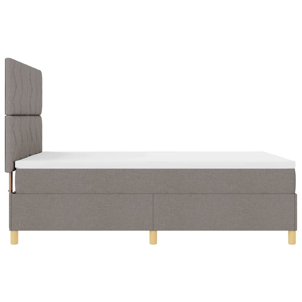 Boxspringbett mit Kopfteil Taupe 140 x 190 cm Stoff