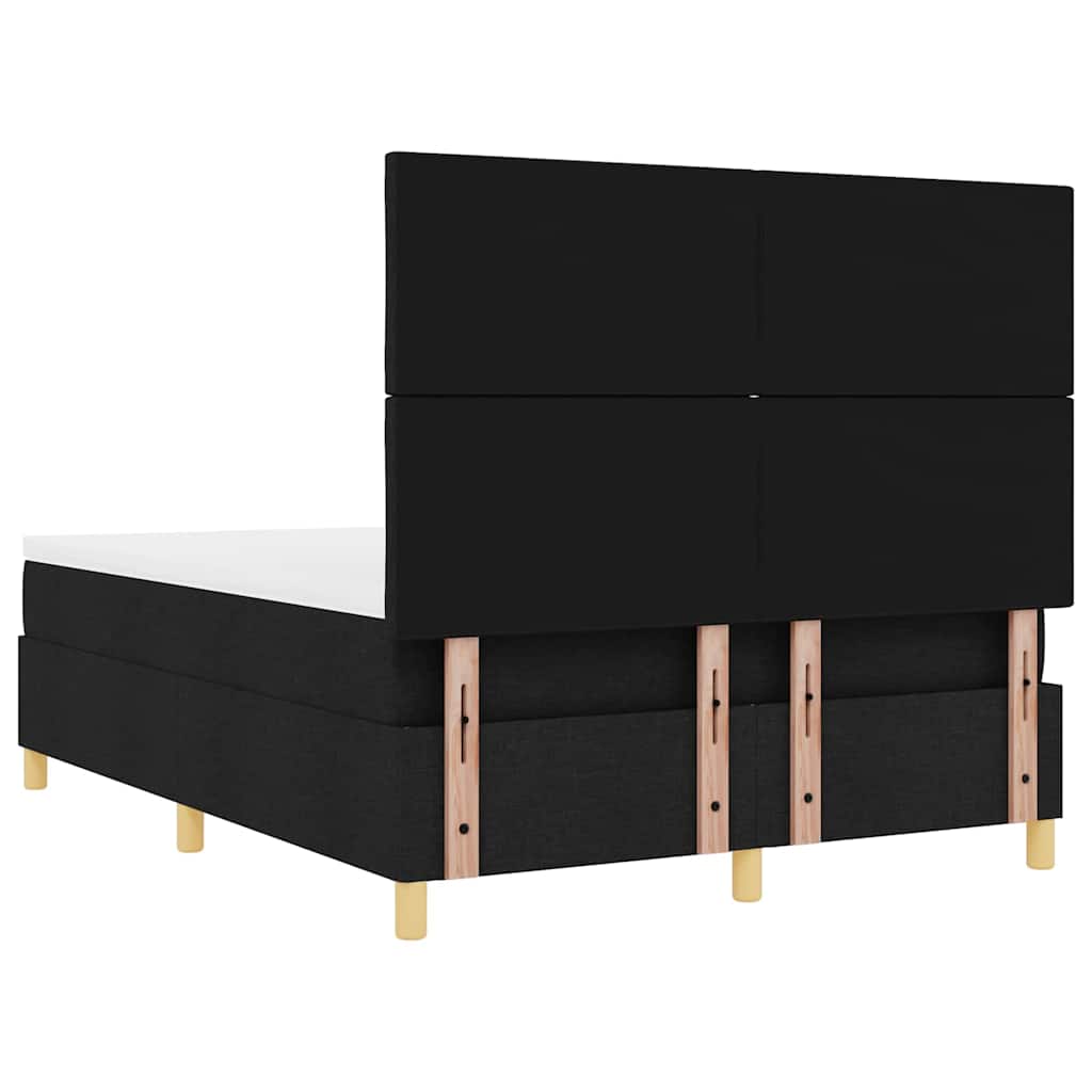 Boxspringbett mit Kopfteil Schwarz 140 x 200 cm Stoff