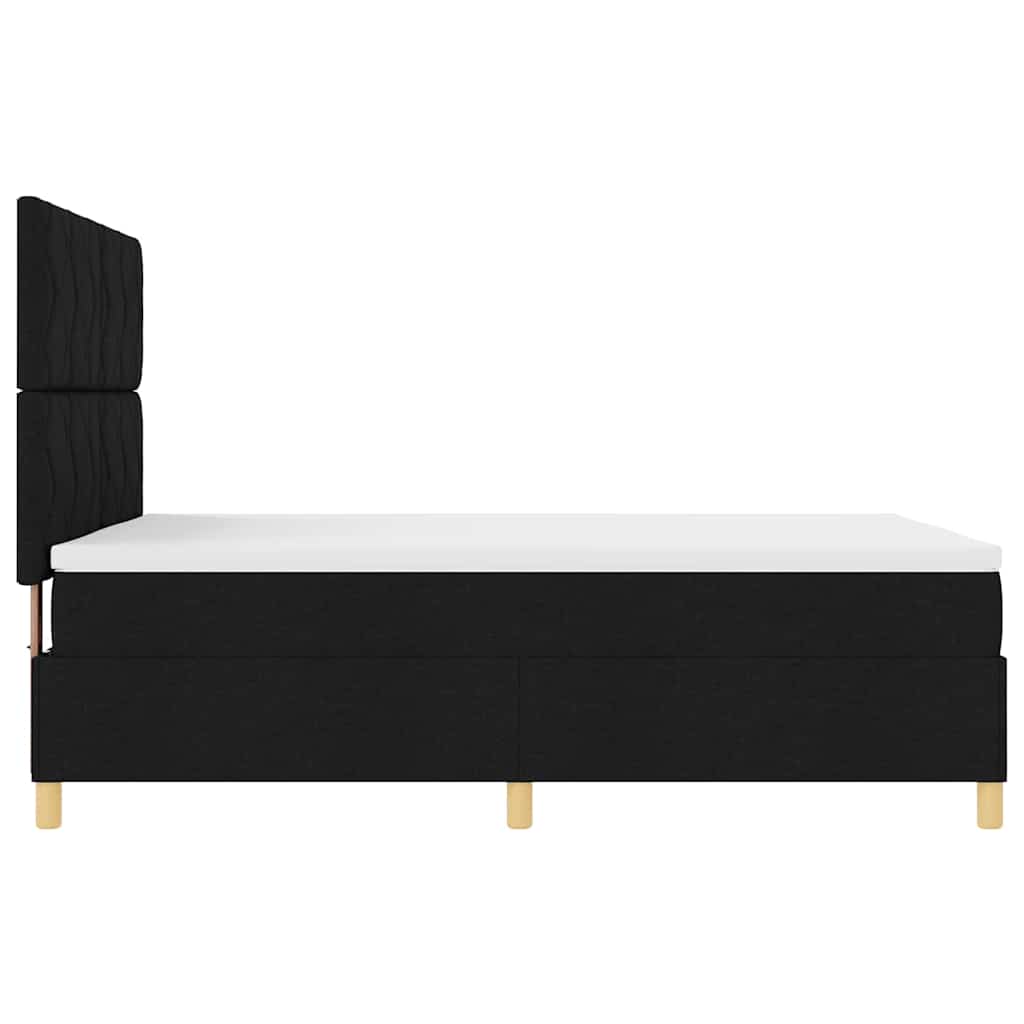 Boxspringbett mit Kopfteil Schwarz 140 x 200 cm Stoff