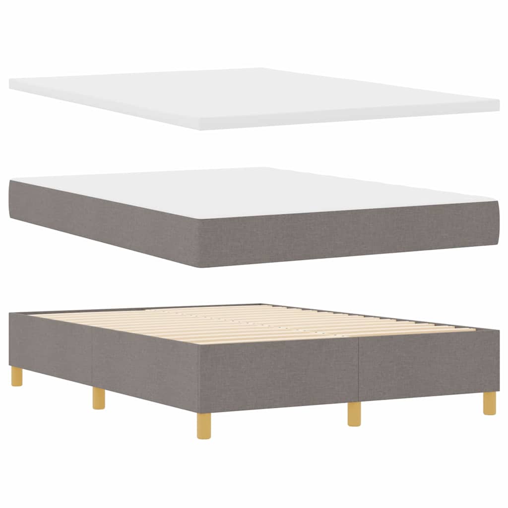 Boxspringbett mit Kopfteil Taupe 140 x 200 cm Stoff