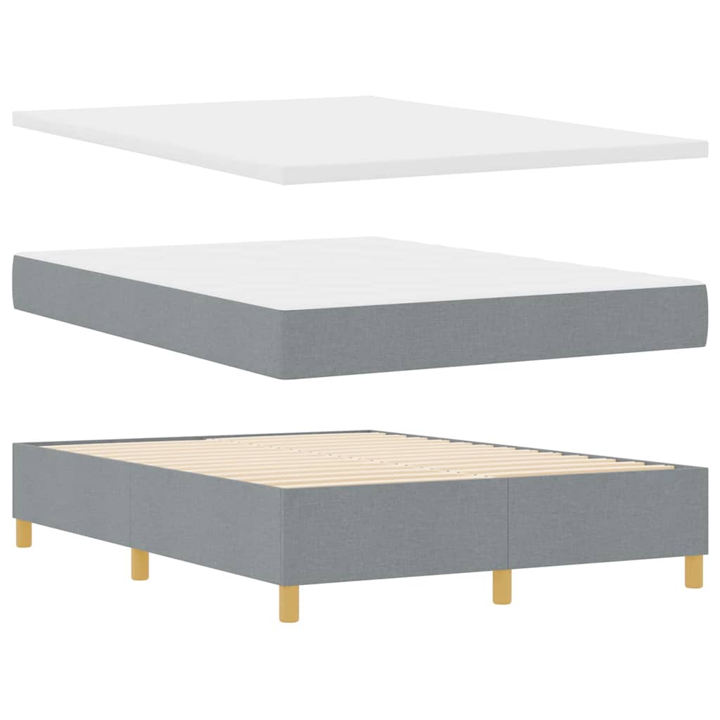 Boxspringbett mit Kopfteil Hellgrau 160 x 200 cm Stoff