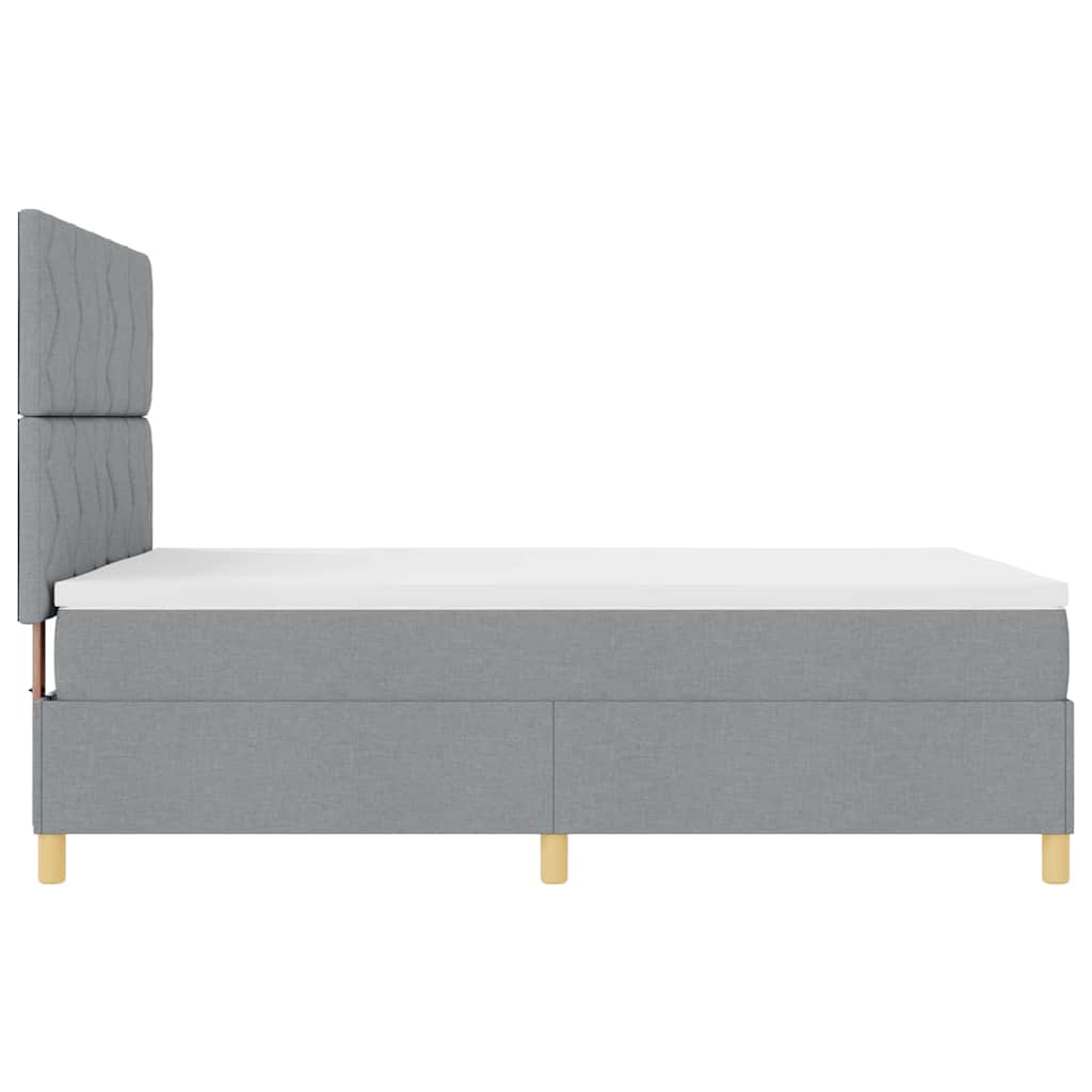 Boxspringbett mit Kopfteil Hellgrau 160 x 200 cm Stoff