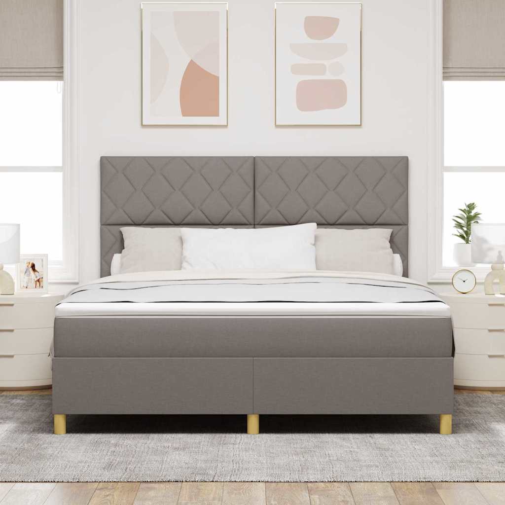 Boxspringbett mit Kopfteil Taupe 180 x 200 cm Stoff