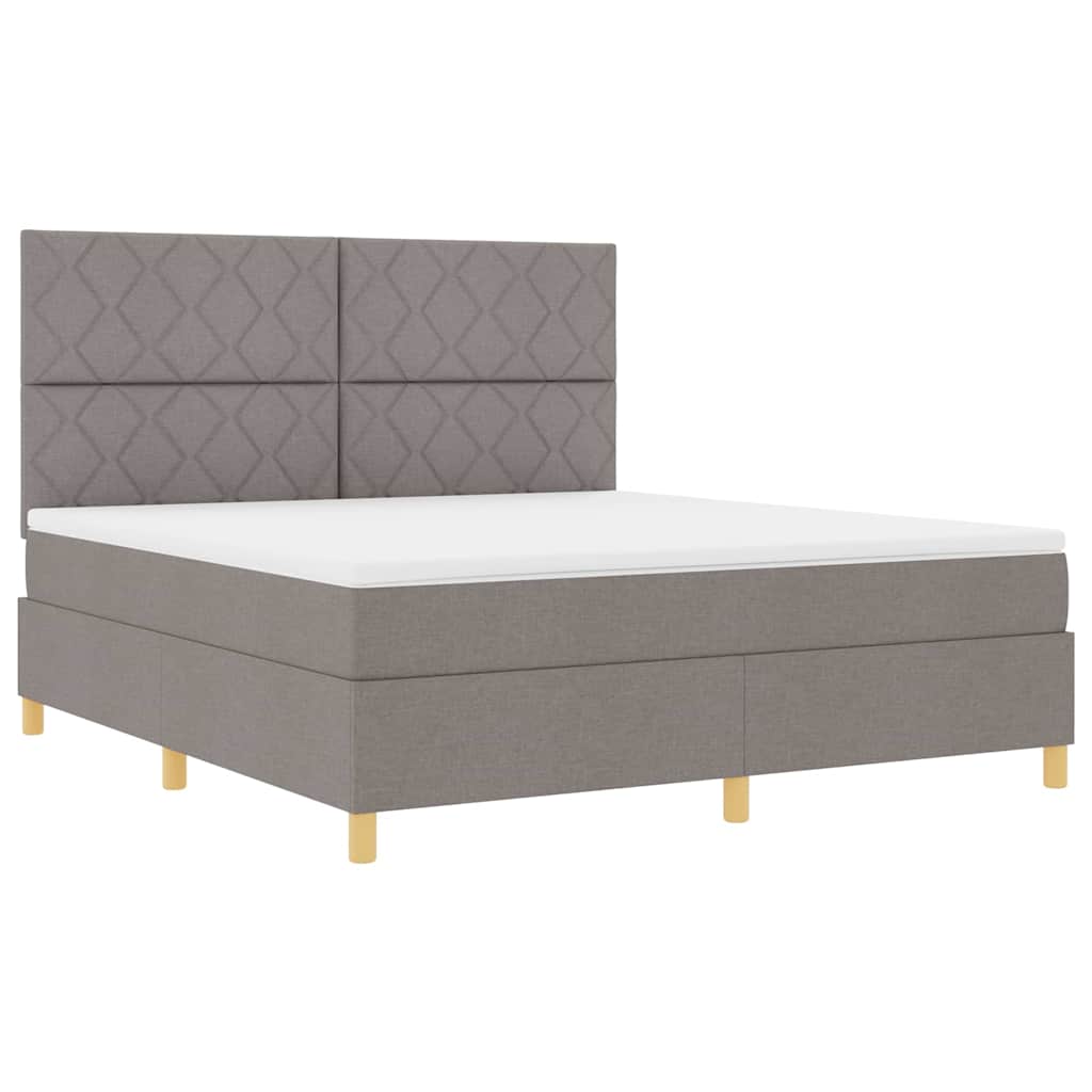 Boxspringbett mit Kopfteil Taupe 180 x 200 cm Stoff