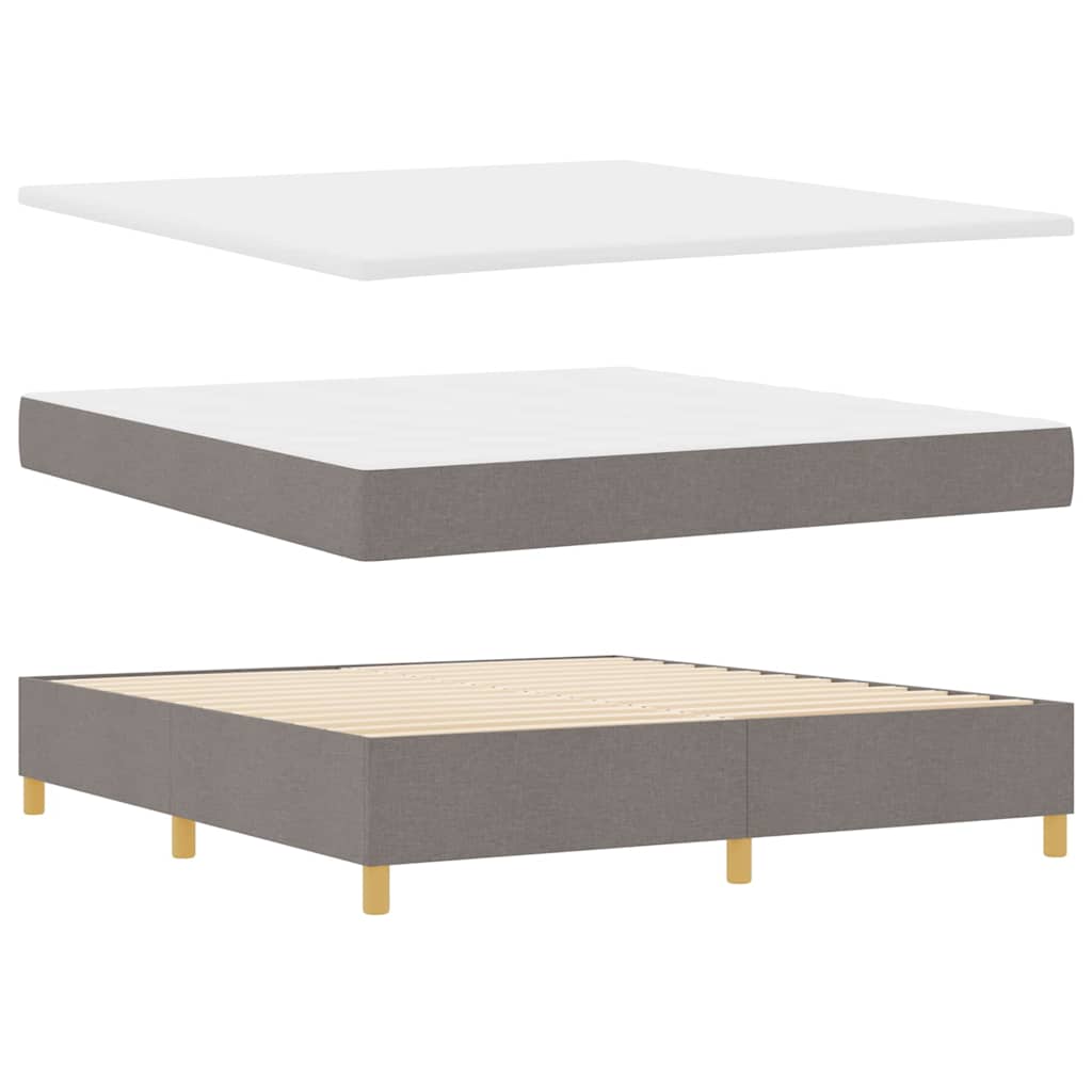 Boxspringbett mit Kopfteil Taupe 180 x 200 cm Stoff