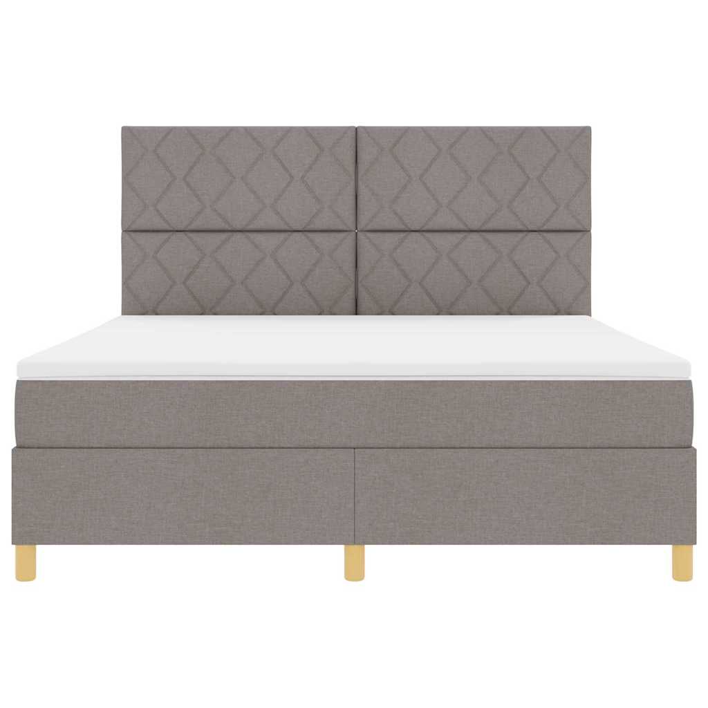 Boxspringbett mit Kopfteil Taupe 180 x 200 cm Stoff