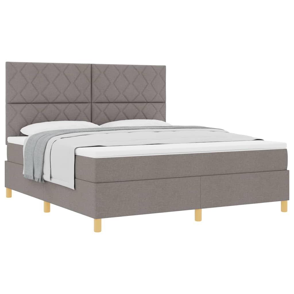 Boxspringbett mit Kopfteil Taupe 180 x 200 cm Stoff