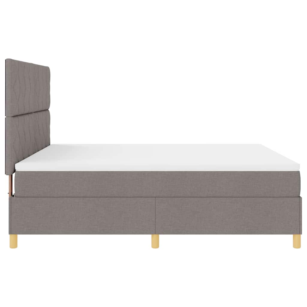 Boxspringbett mit Kopfteil Taupe 180 x 200 cm Stoff