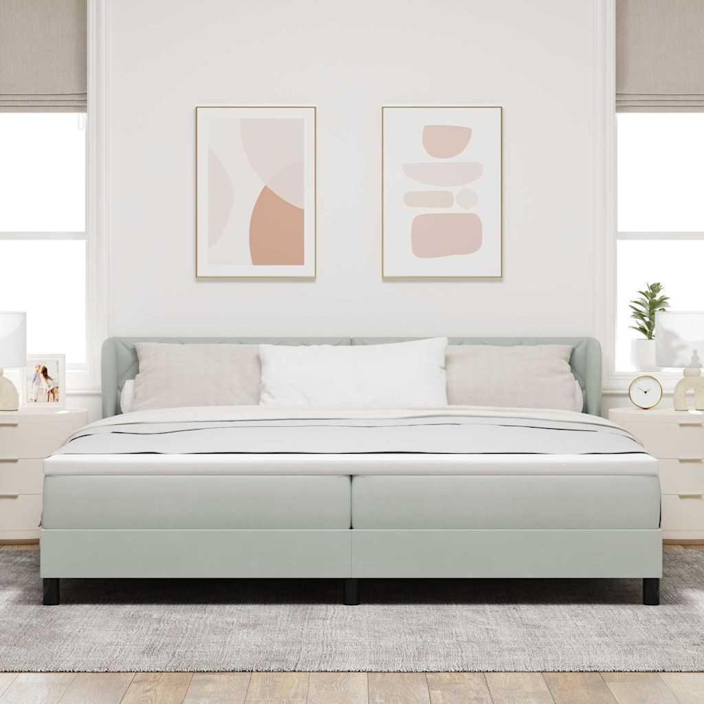 Boxspringbett mit Matratze Dunkelgrau 80x200 cm Samt Hellgrau