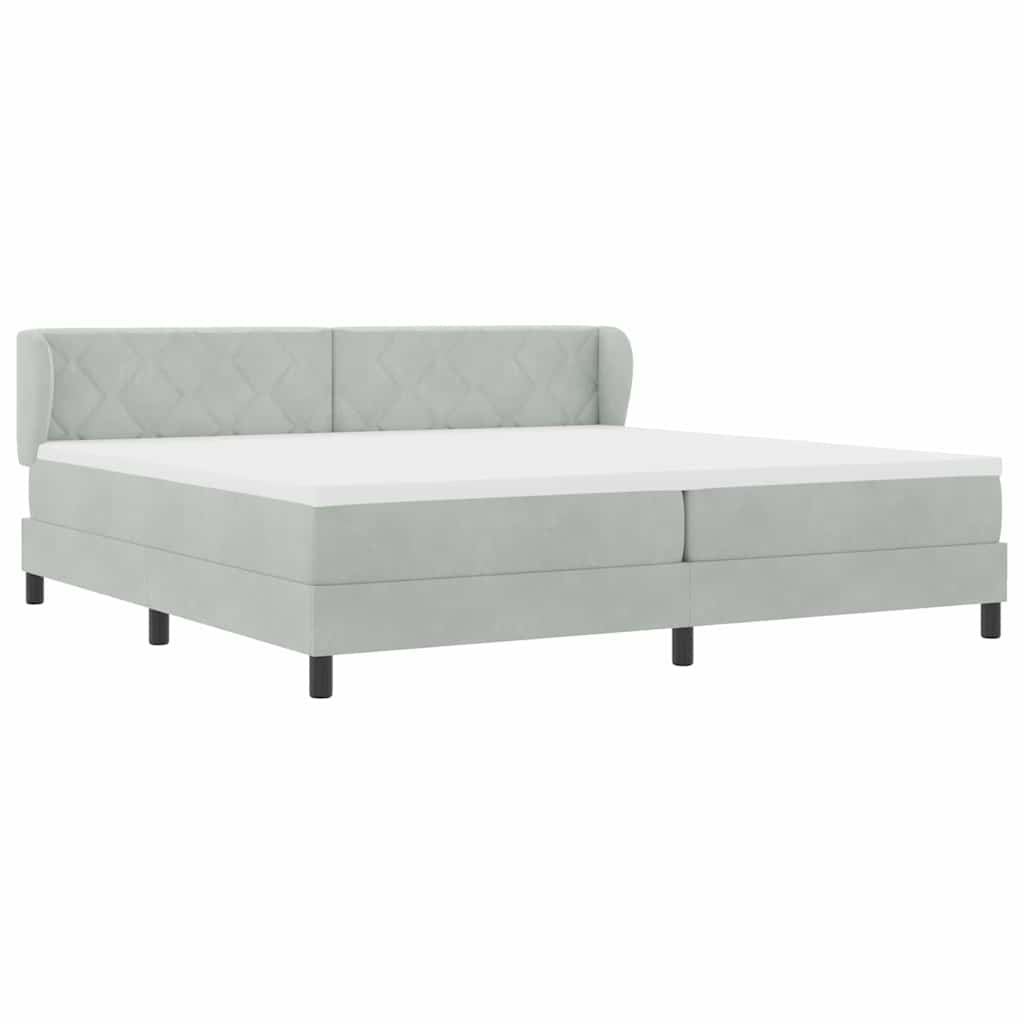 Boxspringbett mit Matratze Dunkelgrau 80x200 cm Samt Hellgrau