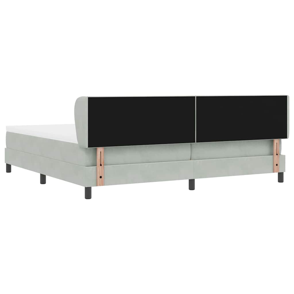 Boxspringbett mit Matratze Dunkelgrau 80x200 cm Samt Hellgrau
