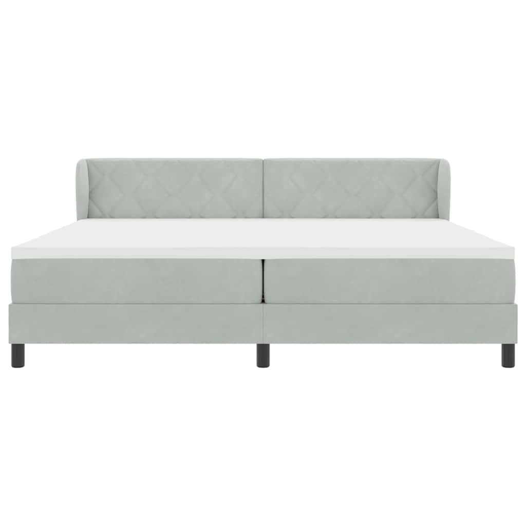 Boxspringbett mit Matratze Dunkelgrau 80x200 cm Samt Hellgrau