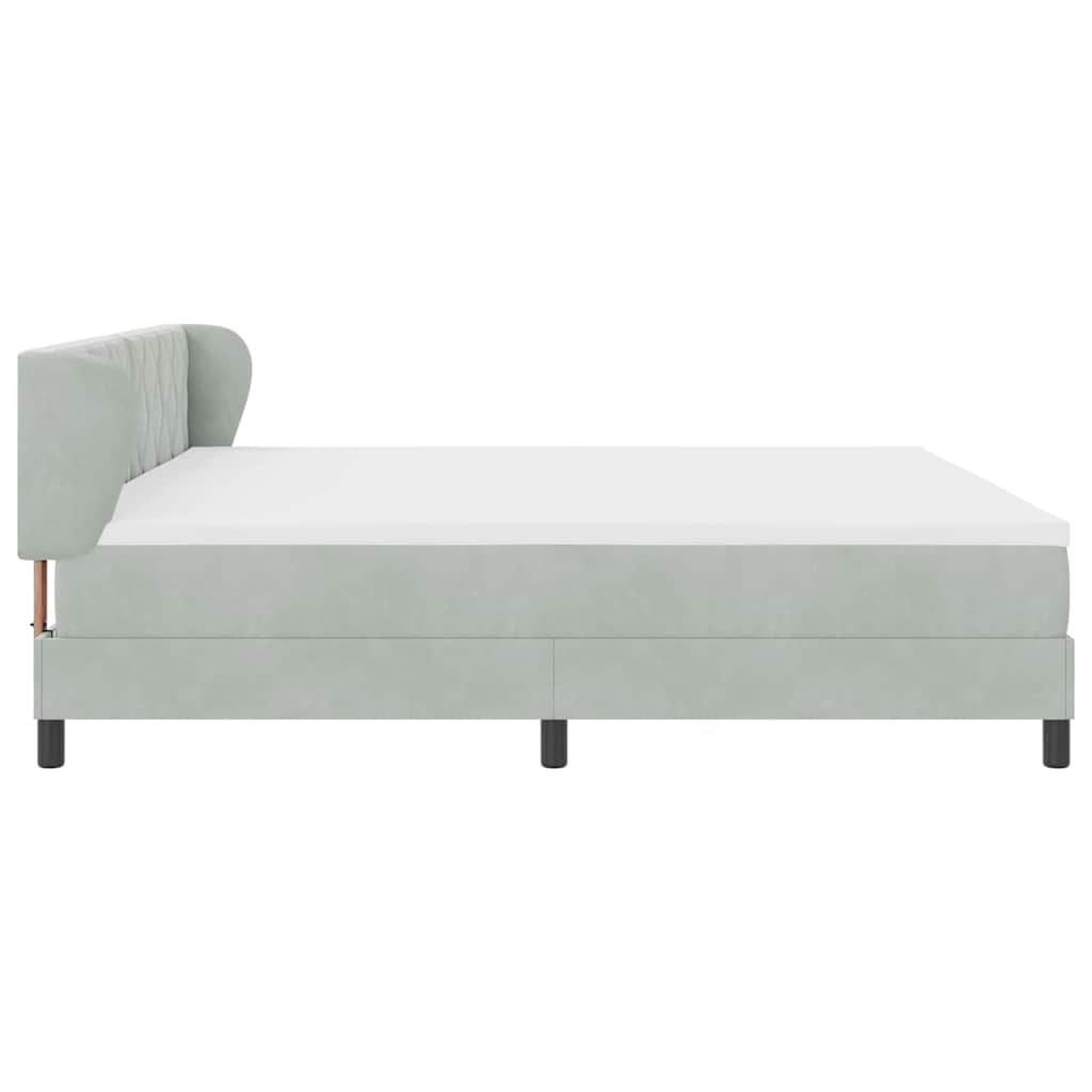 Boxspringbett mit Matratze Dunkelgrau 80x200 cm Samt Hellgrau