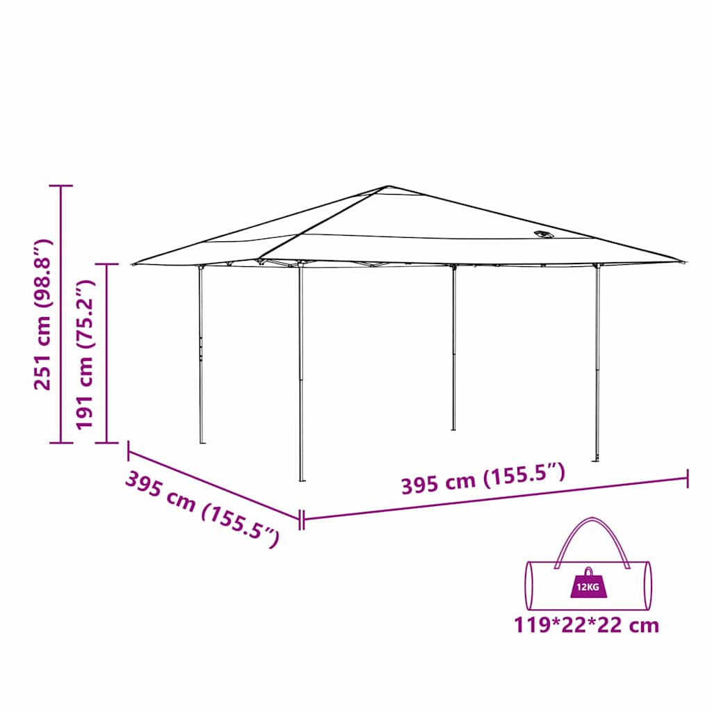 Pop-up Pavillon Zelt Grün 400 x 400 cm Stoff