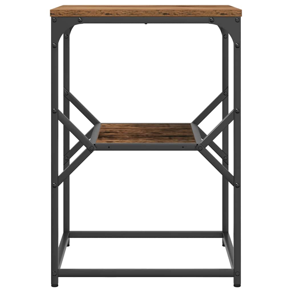 Beistelltisch Altholz 41 x 40 x 60 cm Ingenieurholz und Stahl